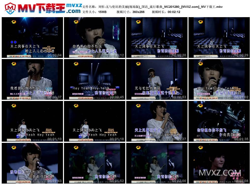 刘忻-无与伦比的美丽(现场版)_国语_流行歌曲_MC201280